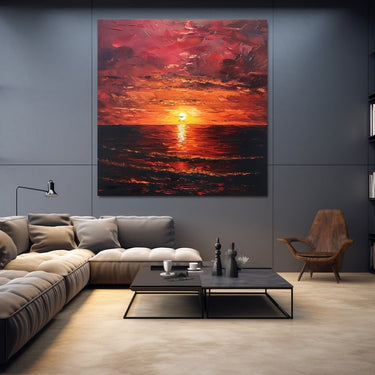 Peinture Mer Coucher De Soleil
